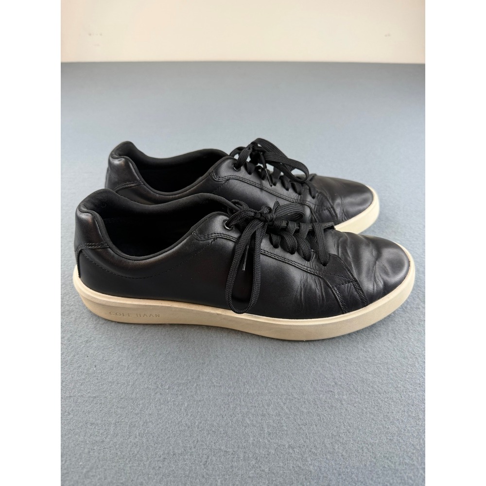 Cole‎ Haan Grand Crosscourt Sneakers Mens 10 Black Leather C40224 Low Top Shoes - Picture 3 of 7